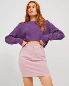 Женский укороченный свитер с длинными рукавами Jack & Jones, сиреневый