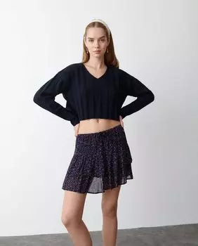 Женский укороченный свитер с V-образным вырезом Brownie