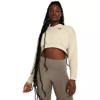 Женский укороченный свитшот с круглым вырезом Under Armour Rival Terry Oversized, цвет Tan