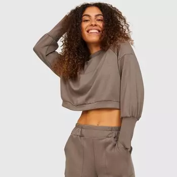 Женский укороченный свитшот в стиле анс Jjxx, серый