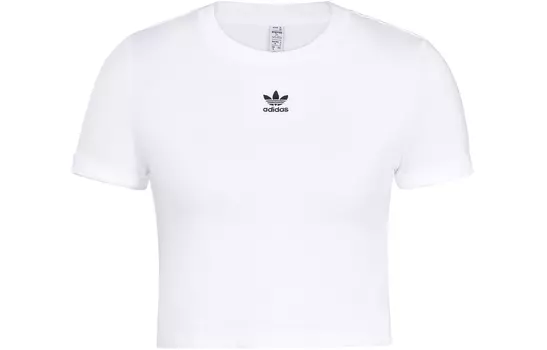 Женский укороченный топ adidas originals, Белый
