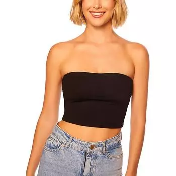 Женский укороченный топ без бретелек из эластичной ткани Susana Monaco, черный