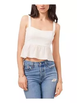 Женский укороченный топ без рукавов с баской 1.State, цвет soft ecru