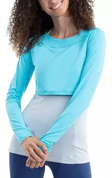Женский укороченный топ Bloquv с защитой от солнца UPF 50, светло-бирюзовый