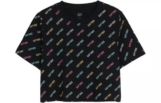 Женский укороченный топ GAP, цвет Black