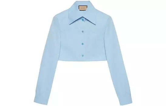Женский укороченный топ GUCCI, цвет Blue