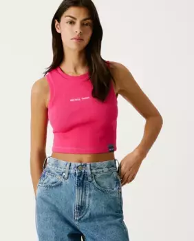 Женский укороченный топ из рубчатой ткани Pepe Jeans, фуксия