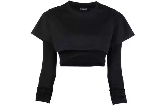 Свитер укороченный женский Jacquemus Le Double, черный