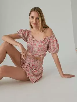 Женский укороченный топ Lucky Brand Matchback, светло-розовый