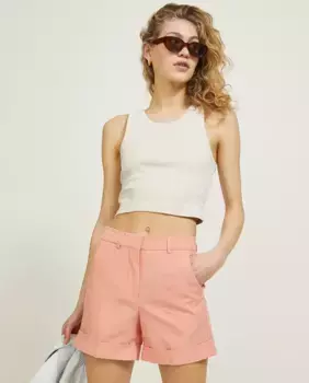 Женский укороченный топ с халтернеем Jack & Jones, бежевый