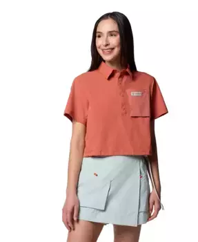 Женский укороченный топ с коротким рукавом Cove Beach Columbia, красный