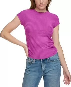 Женский укороченный топ с короткими рукавами и рюшами по бокам Calvin Klein Jeans