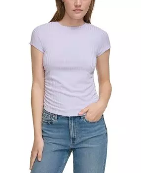 Женский укороченный топ с короткими рукавами и рюшами по бокам Calvin Klein Jeans