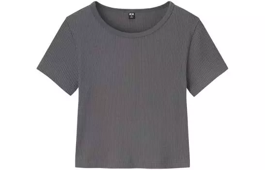 Женский укороченный топ UNIQLO, цвет Asphalt Gray