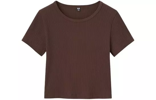 Женский укороченный топ Uniqlo, коричневый