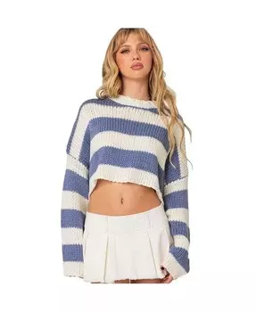 Женский укороченный вязаный свитер Ozzy Edikted, синий