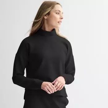 Женский ультракомфортный топ с воротником-стойкой Tek Gear, черный