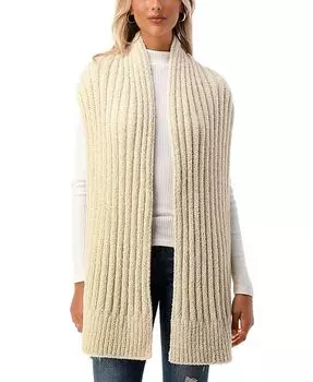 Женский ультрамягкий однотонный шарф в рубчик Marcus Adler, слоновая кость