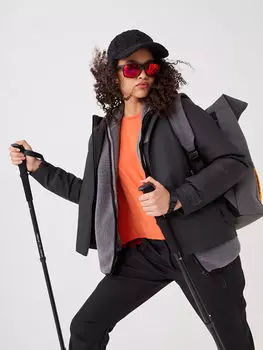 Женский уличный плащ с капюшоном и принтом с длинным рукавом LCW OUTDOOR