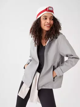 Женский уличный плащ с капюшоном и принтом с длинным рукавом LCW OUTDOOR