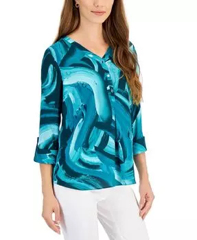 Женский универсальный топ с принтом Eva Express JM Collection, синий