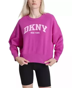 Женский университетский толстовка с пышным логотипом DKNY, красный