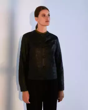 Женский утепленный бомбер из искусственной кожи Woman El Corte Ingls, черный