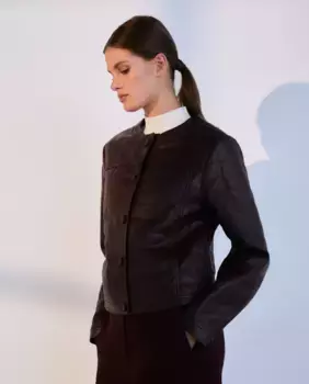 Женский утепленный бомбер из искусственной кожи Woman El Corte Ingls, цвет 291 Berenjena