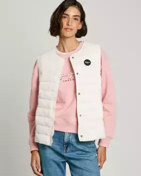 Женский утепленный и водонепроницаемый жилет Pepe Jeans, белый