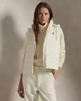 Женский утепленный жилет с капюшоном Polo Ralph Lauren, естественный