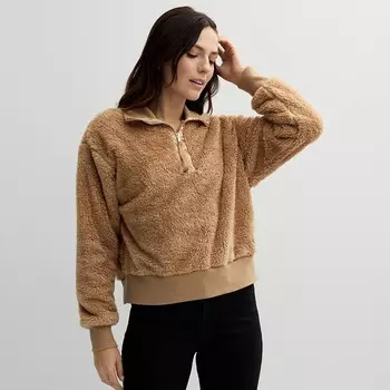 Женский уютный пуловер на молнии Sonoma Goods For Life, цвет Barric Beige