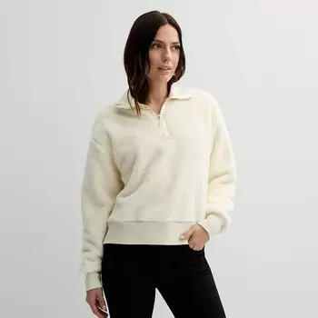Женский уютный пуловер с молнией на четверть Sonoma Goods For Life, цвет Ivory Silk