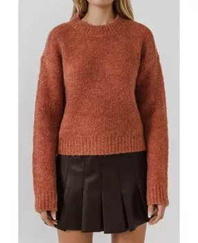 Женский уютный свитер с круглым вырезом English Factory