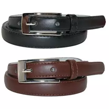 Женский узкий кожаный ремень для платья (набор из 2 цветов) CTM, черный/коричневый