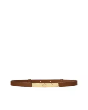 Женский узкий кожаный ремень Lauren Ralph Lauren, коричневый