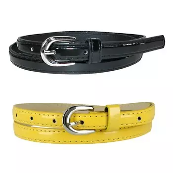 Женский узкий ремень Ctm (2 цвета в упаковке) CTM, цвет Black And Yellow