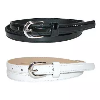 Женский узкий ремень для платья (набор из 2 цветов) CTM, черно-белый