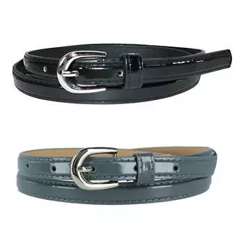 Женский узкий ремень для платья (набор из 2 цветов) CTM, черный/серый