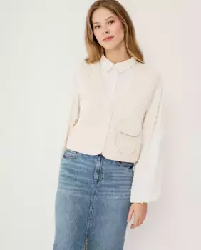 Женский ватный жилет с V-образным вырезом Vila, цвет Nude