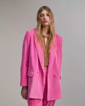 Женский вельветовый пиджак оверсайз Lola Casademunt, розовый