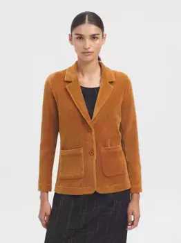 Женский вельветовый пиджак с накладными карманами Nice Things, оранжевый