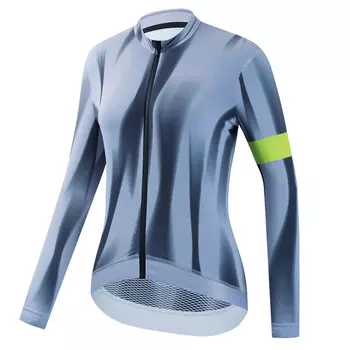 Женский велосипедный топ Mountainpeak с градиентом и длинным рукавом, дышащий, модный, серый, S-XL