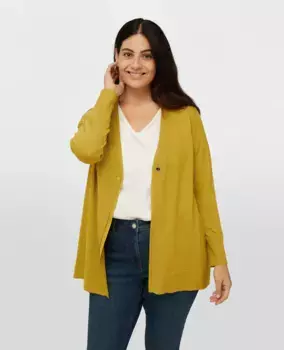 Женский вискозный кардиган ecovero с застежкой на пуговицы Fiorella Rubino, желтый