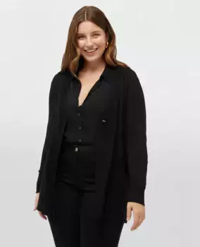 Женский вискозный кардиган ecovero с застежкой на пуговицы Fiorella Rubino, черный