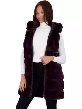 Женский водонепроницаемый плюшевый жилет для верхней одежды Via Spiga, цвет burgundy