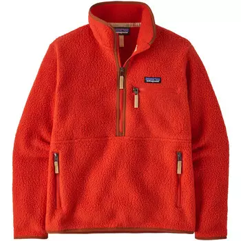 Женский ворсовый свитер с сумчатым рисунком в стиле ретро Patagonia, красный