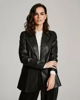 Женский вощеный пиджак с длинными рукавами Vero Moda, черный