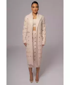 Женский вязаный кардиган Brixton JLUXLABEL, коричневый/бежевый