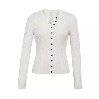 Женский вязаный кардиган Deep Breath в вертикальную полоску, белый