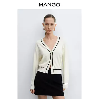 Женский вязаный кардиган Mango деловой, черный